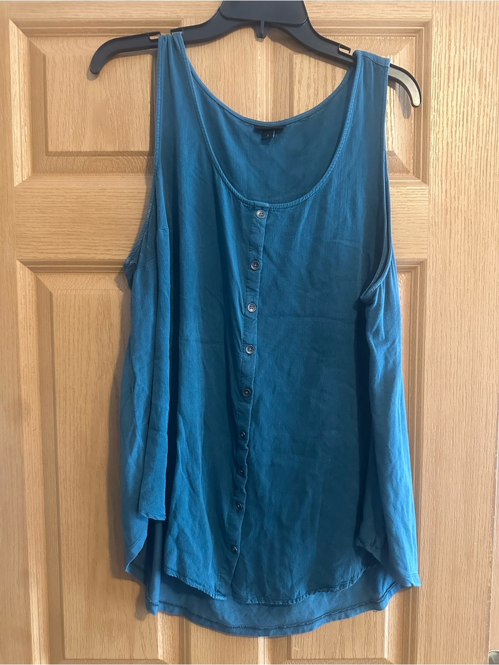 torrid Teal Button-Down Scoop-Neck Tank
